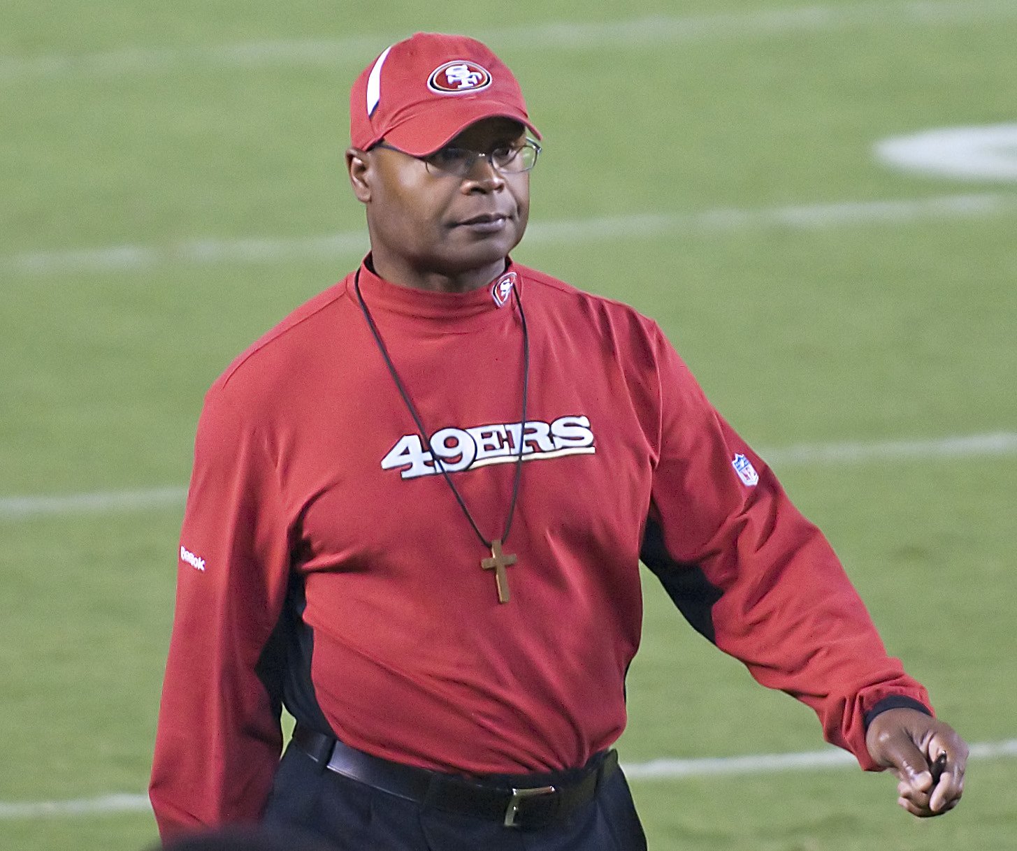 Mike Singletary at a stadium