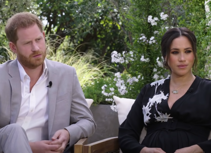 Screenshot of the TV Special Oprah with Meghan and Harry: A CBS Primetime Special
