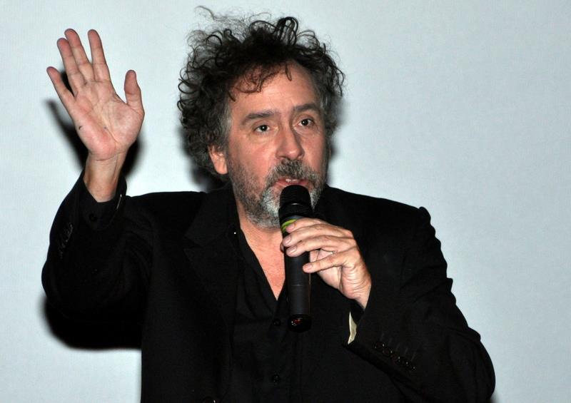 Tim Burton giving speech