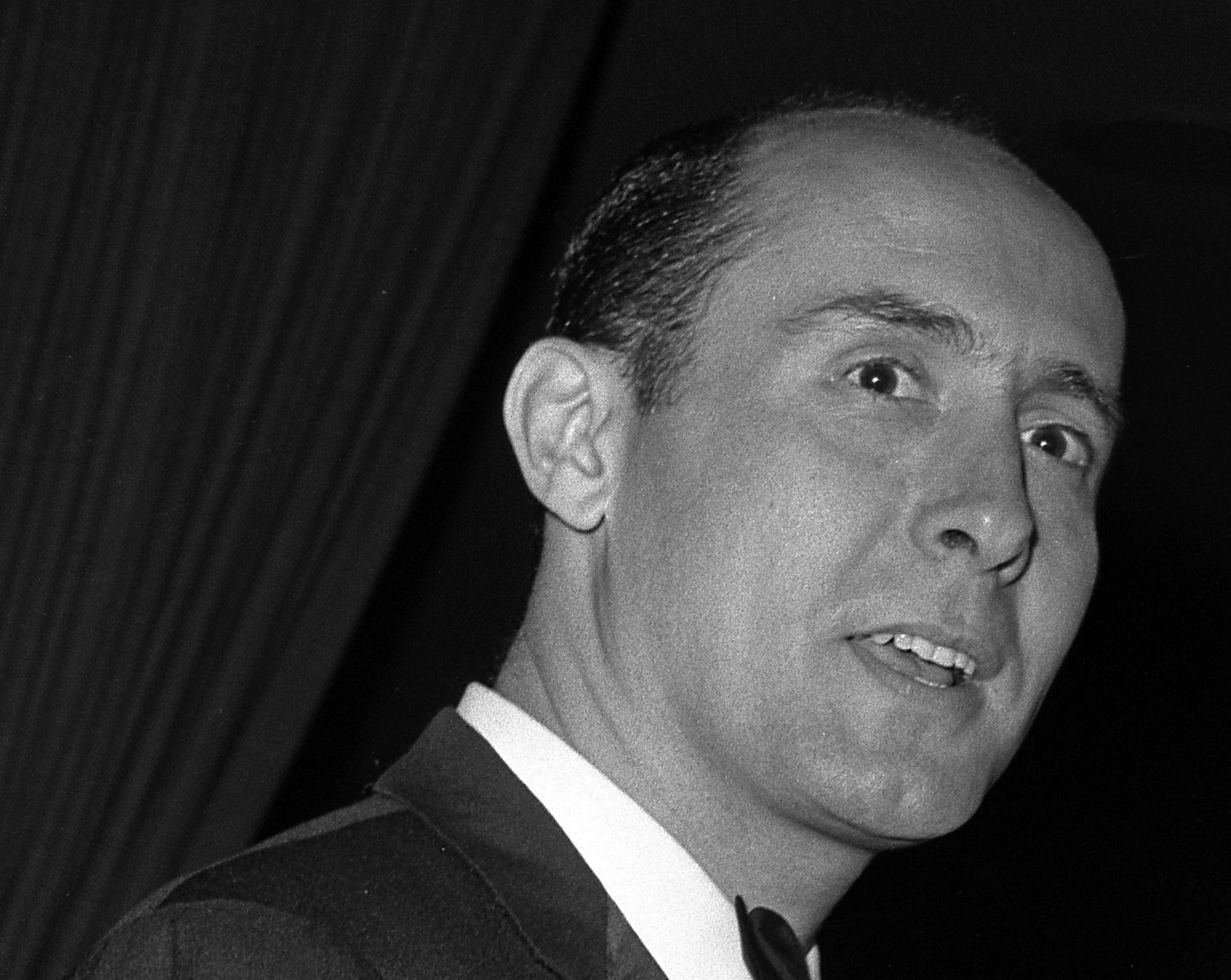 Grayscale Portrait Photo of Henry Mancini at the Grammy awards