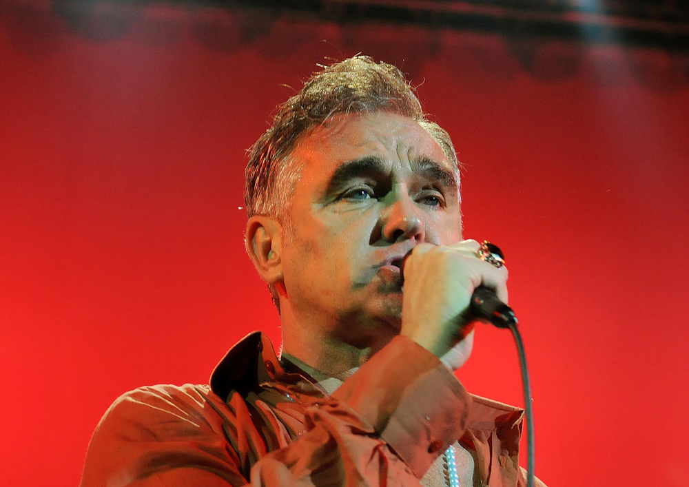 Singer Morrissey performing in Rio de Janeiro, Brazil