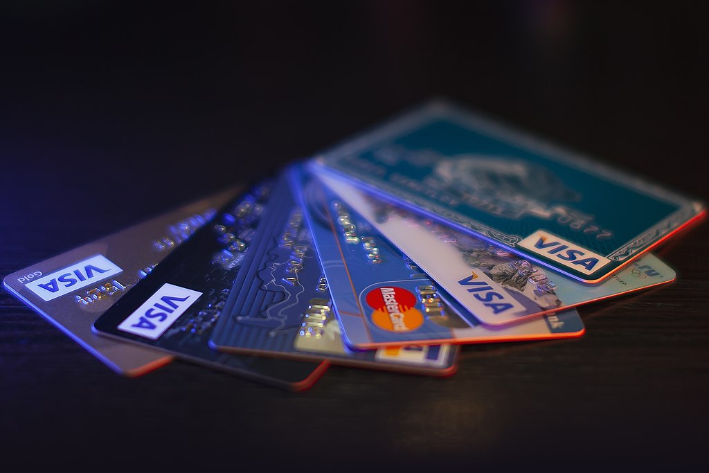 Close up shot of credit cards