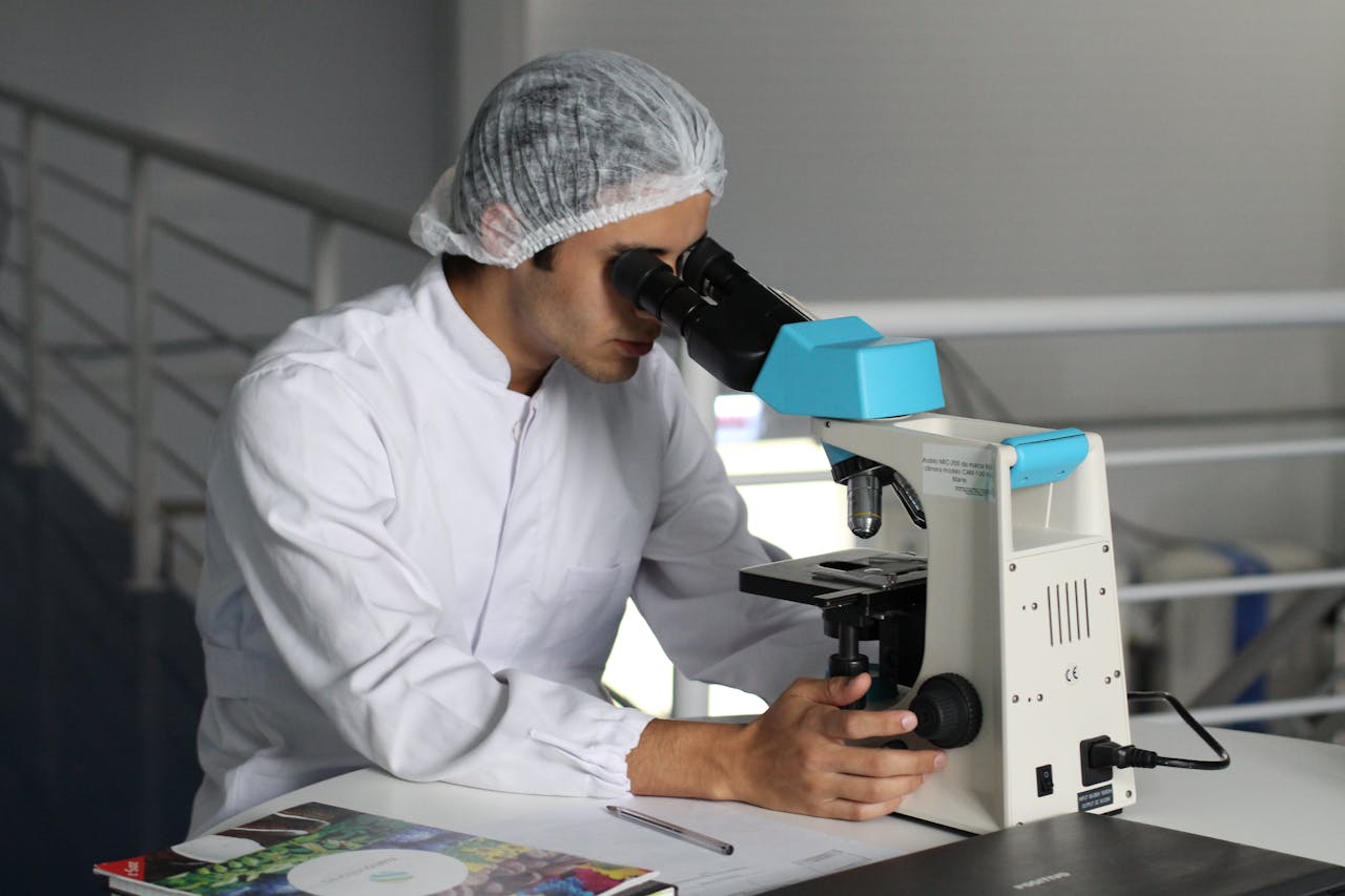 Man working in a lab.