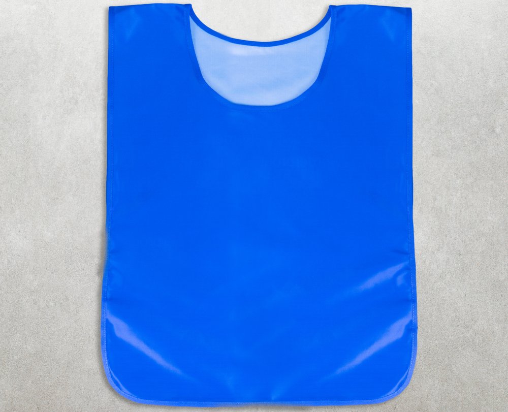 Close Up Photo of Blue blank Training Bib