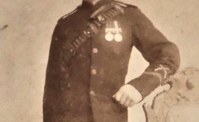 Soldier receiving medal