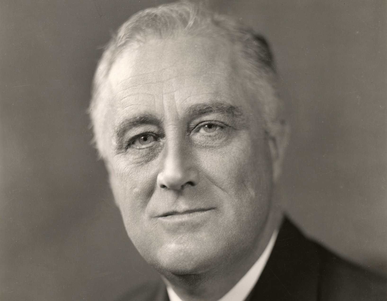 Portrait of President Franklin D. Roosevelt - black and white