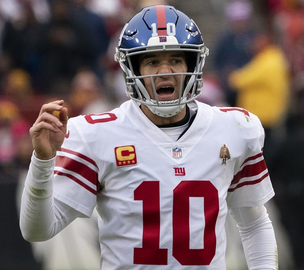 Eli Manning in the field