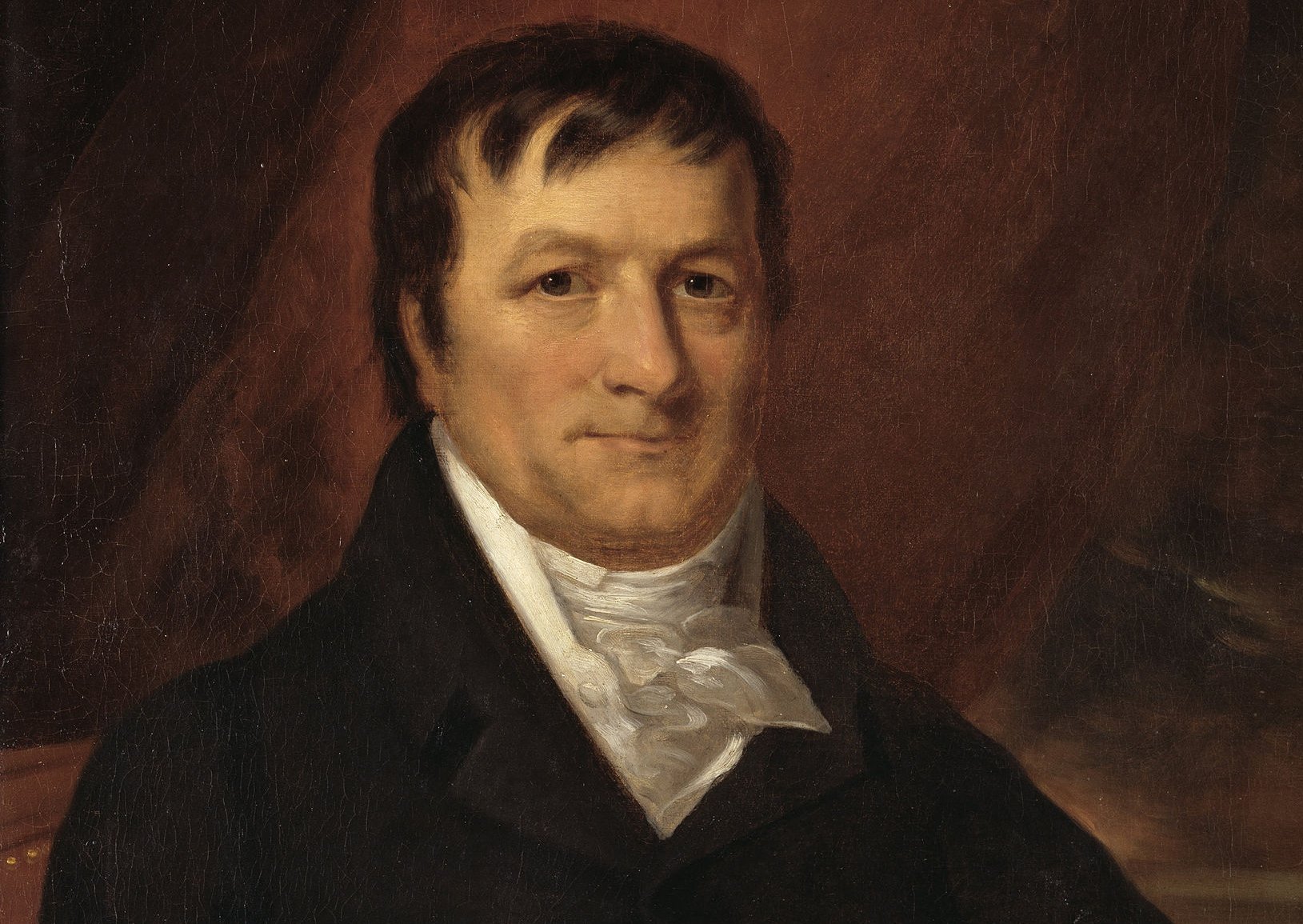 Portrait of John Jacob Astor in a black coat