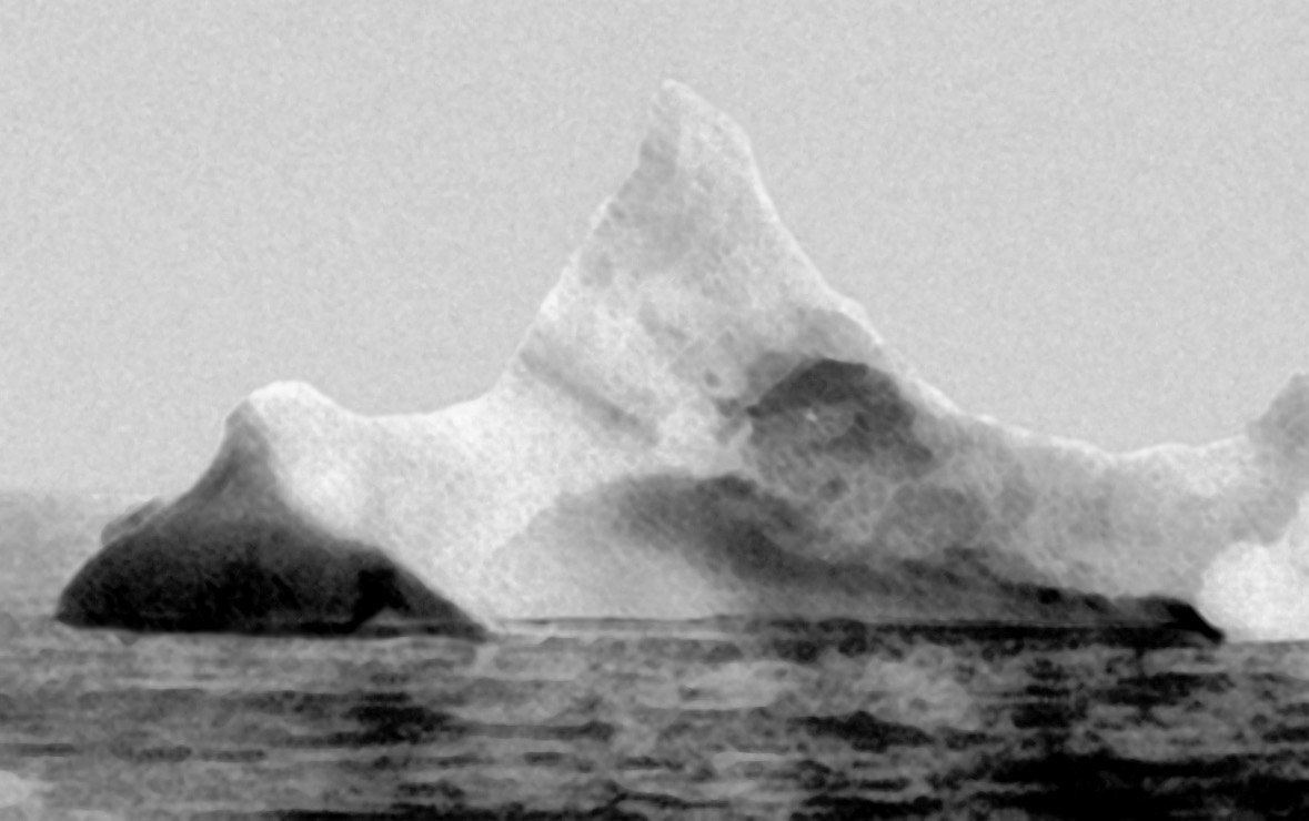 The iceberg suspected of having sunk the Titanic.