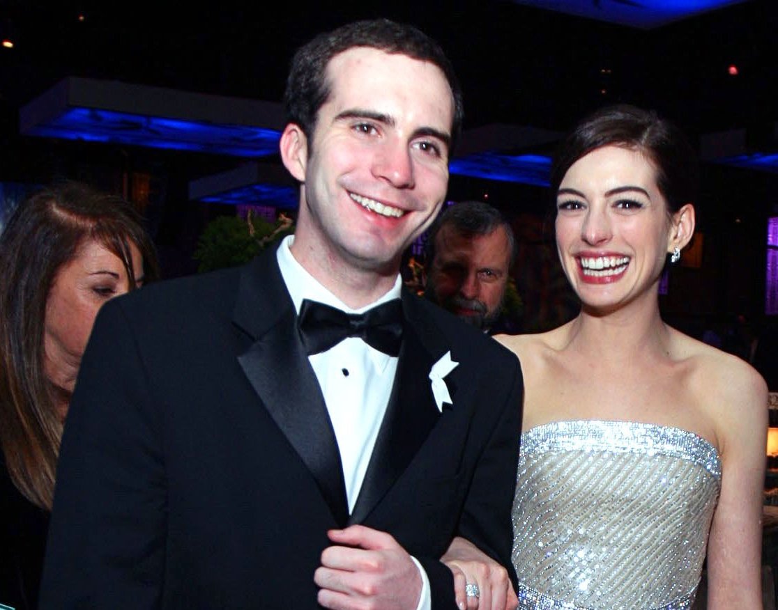 Portrait Photo of Anne Hathaway and her Brother Michael Hathaway