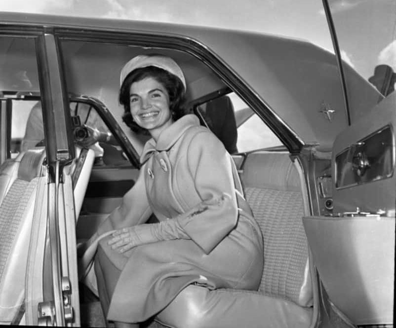 U.S. First Lady Jackie Kennedy in the car