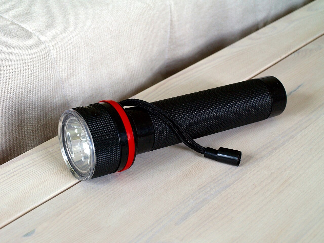 Portable black Flashlight