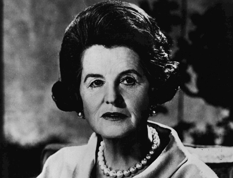 Rose Kennedy in a white top