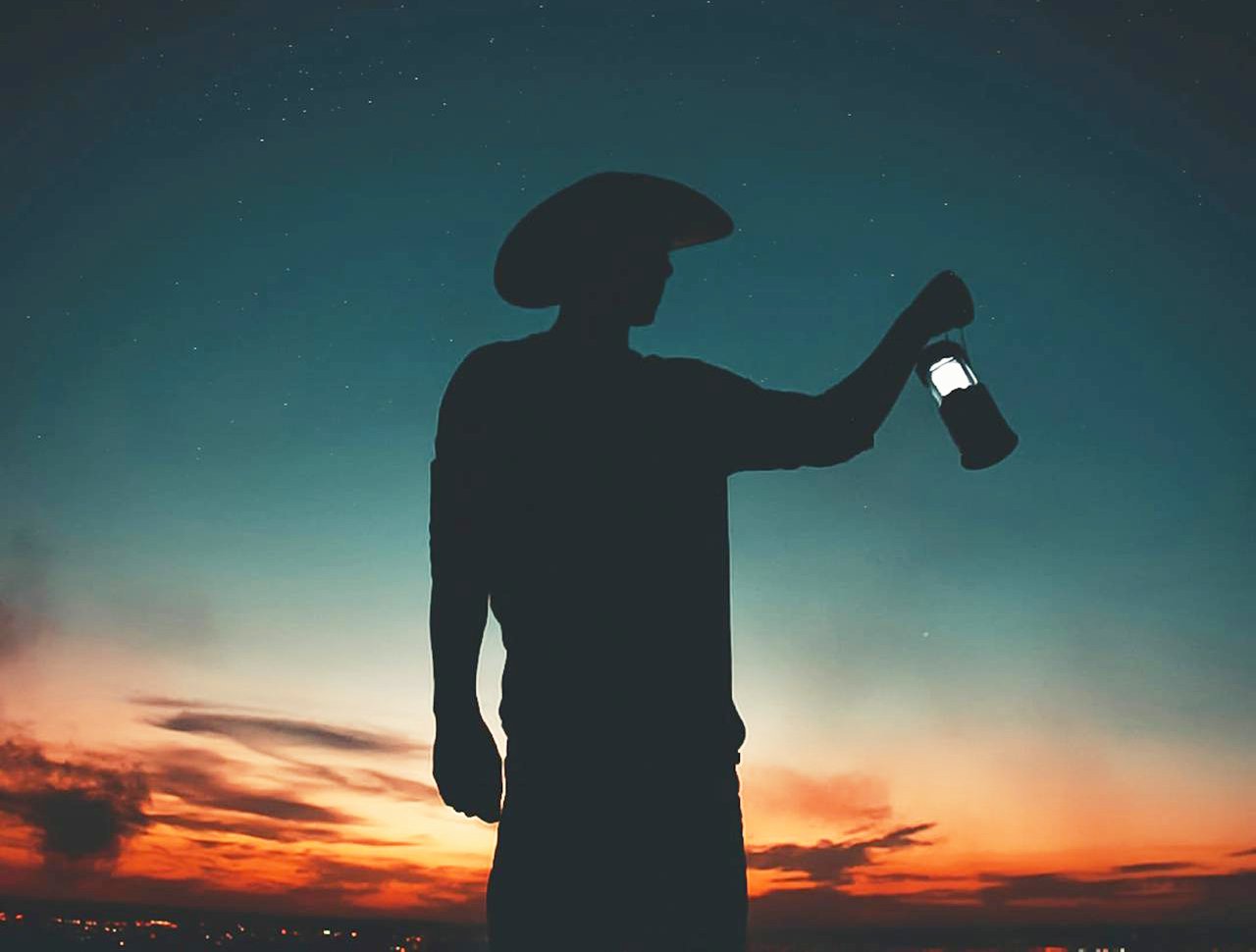 Silhouette photo of a man