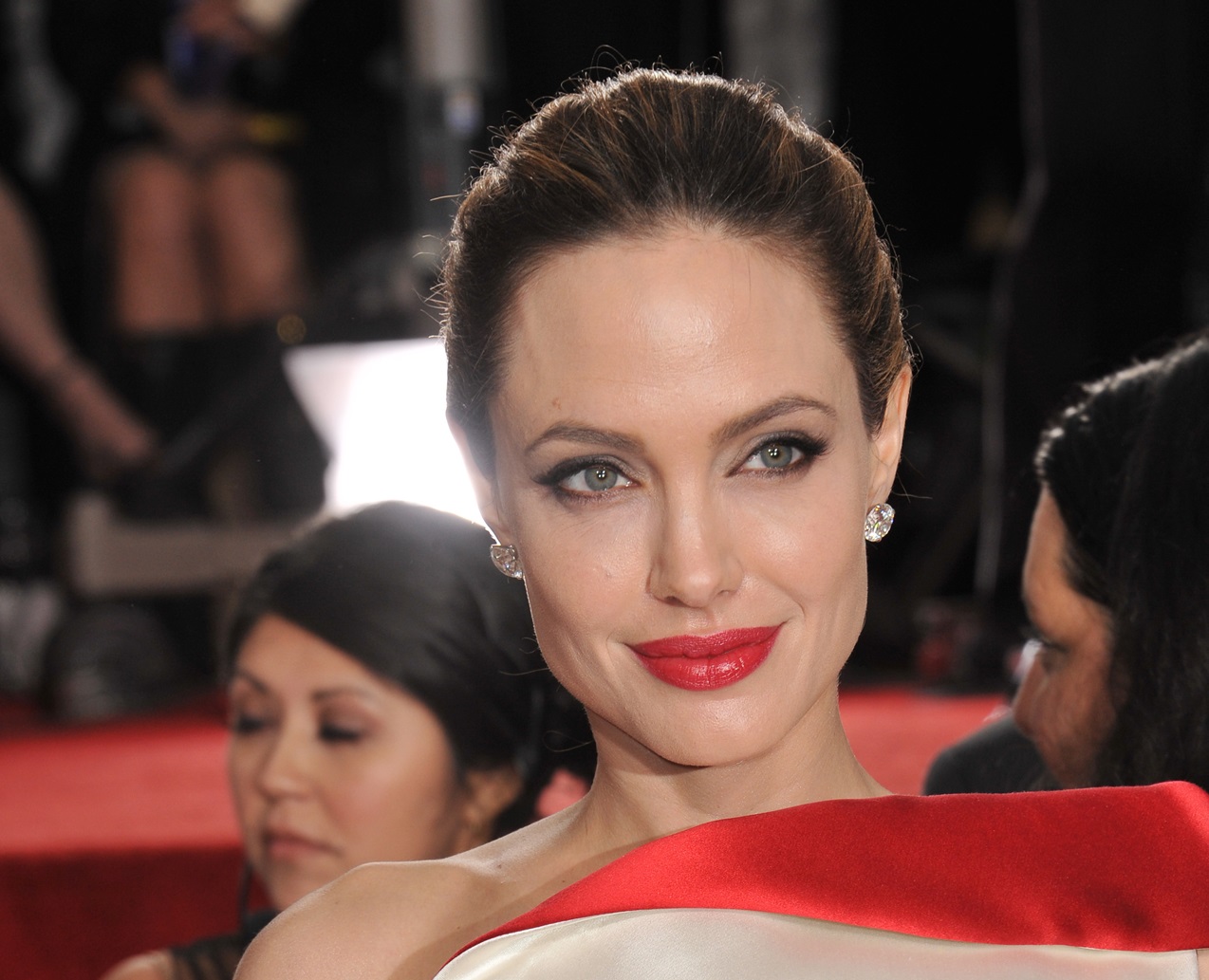 Angelina Jolie at the 69th Golden Globe Awards at the Beverly Hilton Hotel. January 15, 2012