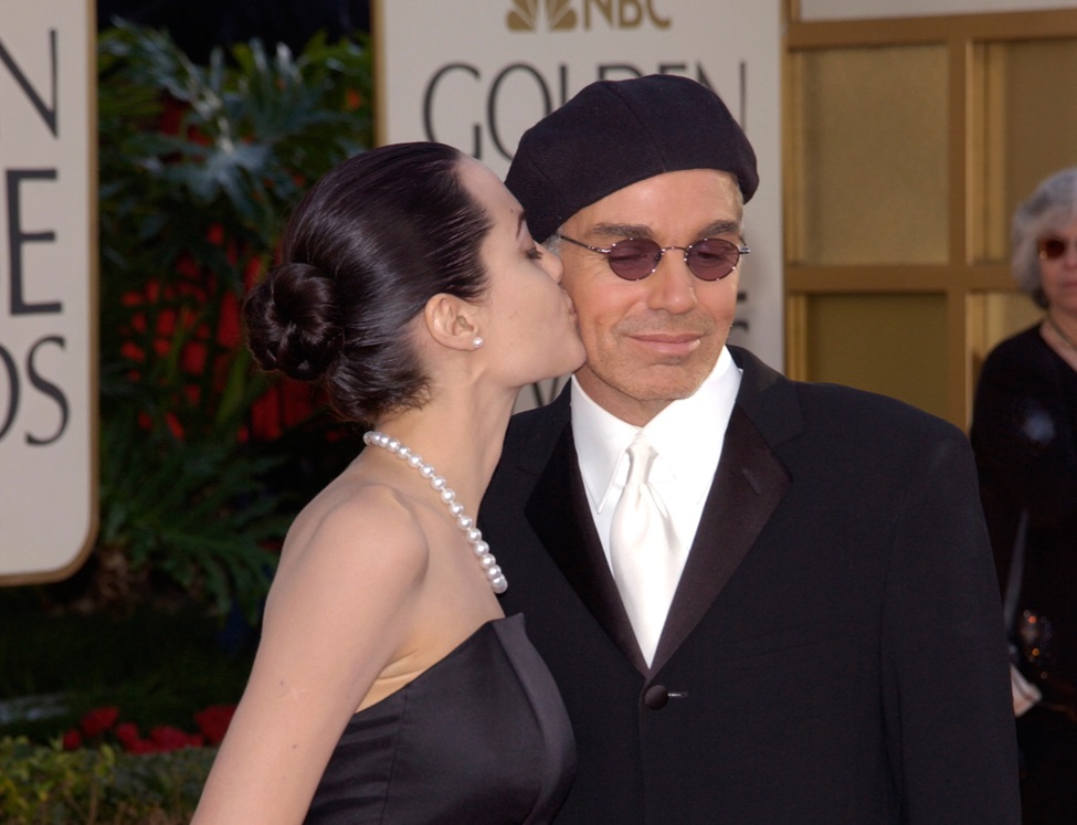 Actress ANGELINA JOLIE & actor husband BILLY BOB THORNTON at the 59th Annual Golden Globe Awards - 2002