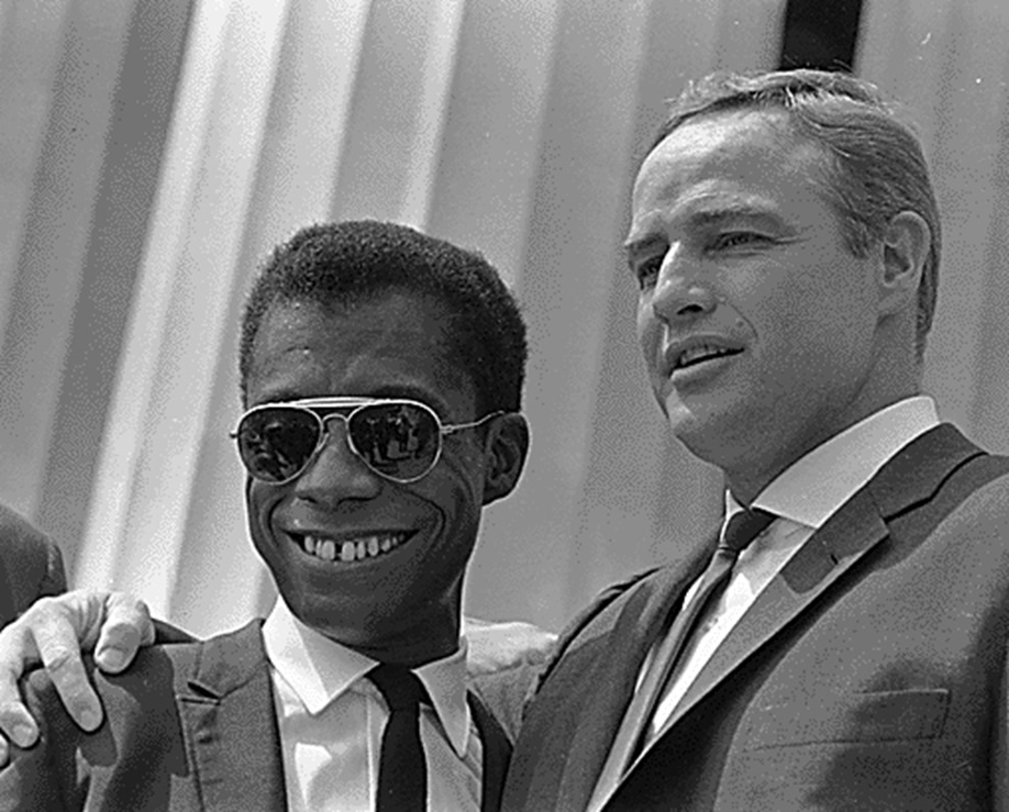 James Baldwin and actor Marlon Brando at Civil Rights March on Washington, D.C. - 1963