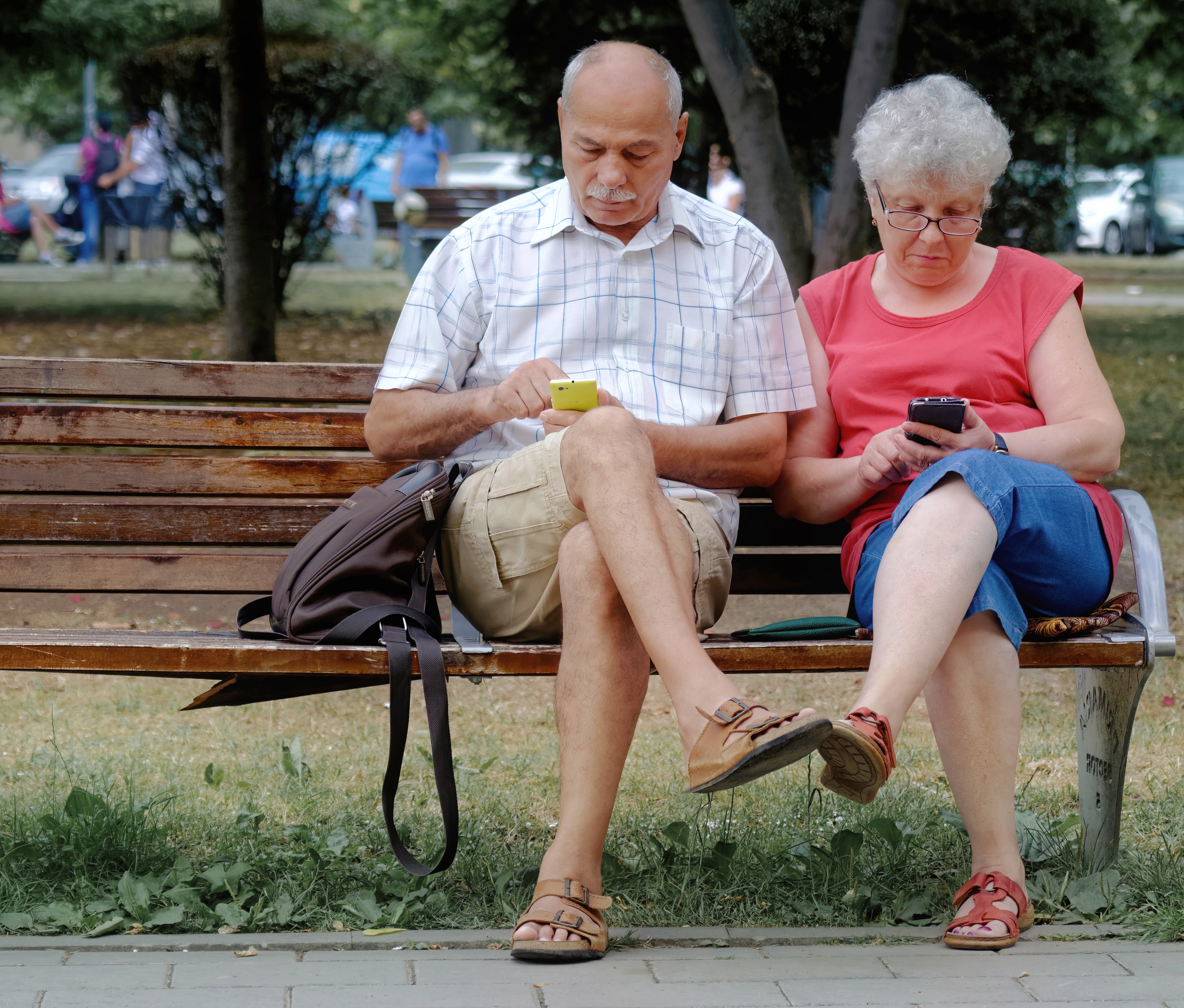 People sitting on a bench