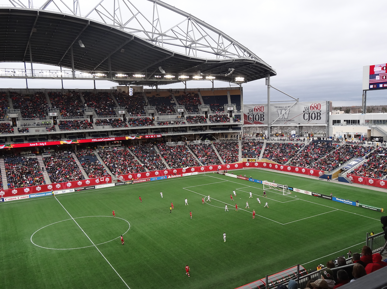 An exhibition game of the Canadian national women's team vs the USA national women's team. It was the second largest crowd ever to watch a soccer game