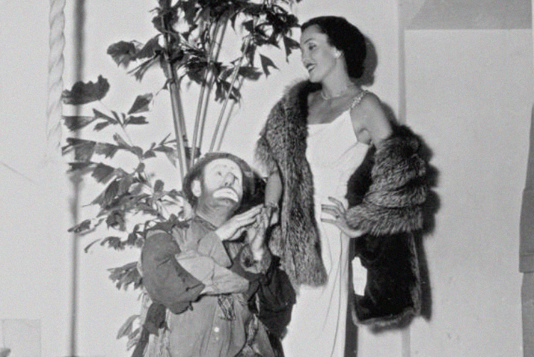 Kay Hernan And Emmett Kelly In Florida 1948