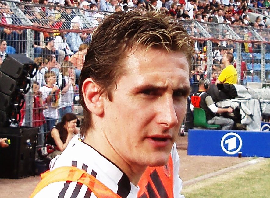 German football player Miroslav Klose at a practice match