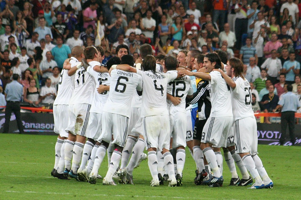 The players of Real Madrid after Supercopa de España