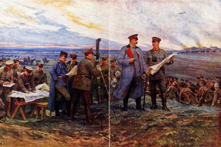 Paul von Hindenburg and his close staff in the Battle of Tannenberg