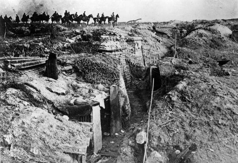 Germans passing a captured British trench