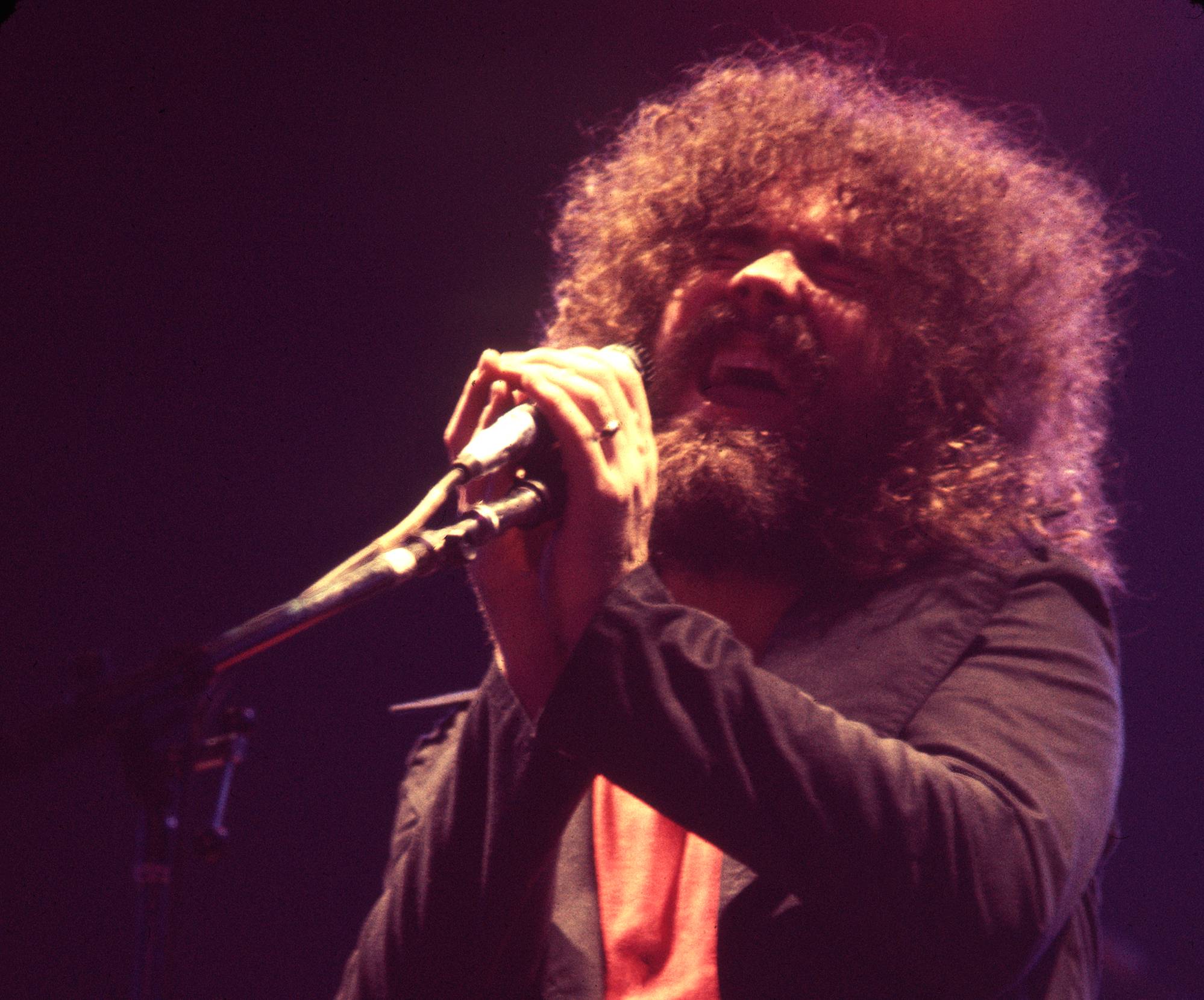 Brad Delp of Boston performs in concert at Long Beach Arena