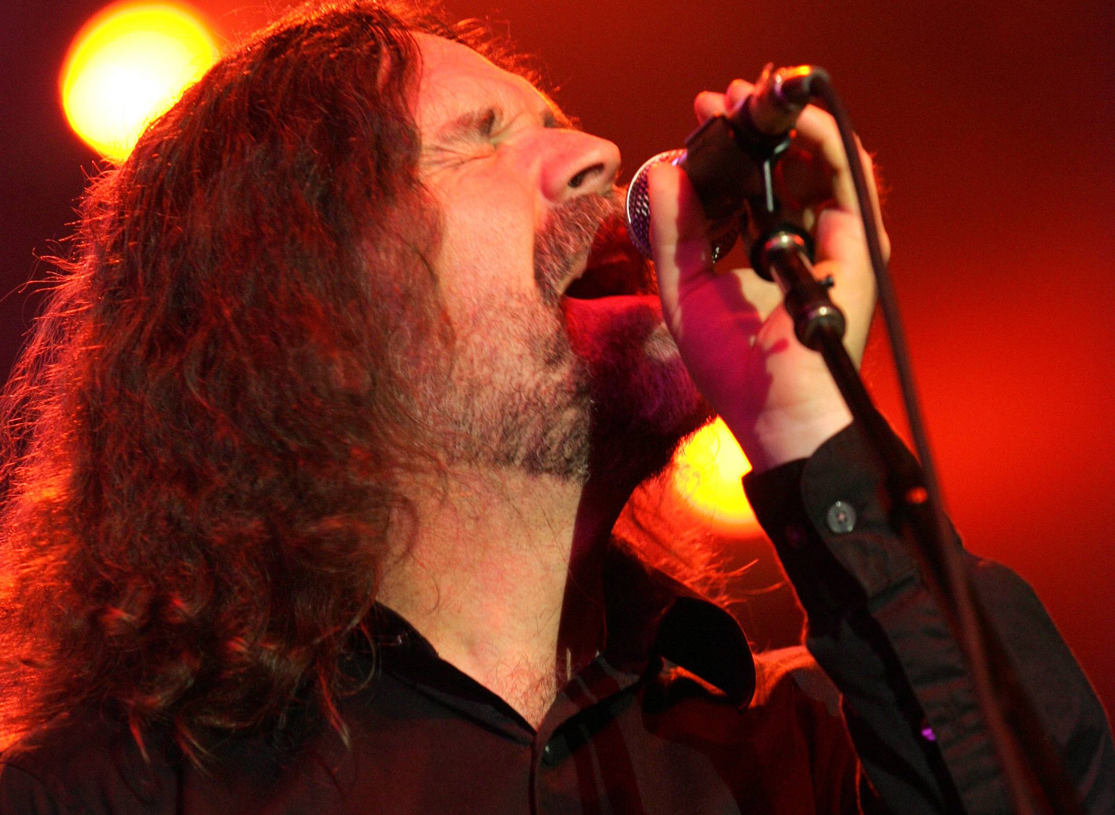 Brad Delp of Boston performing