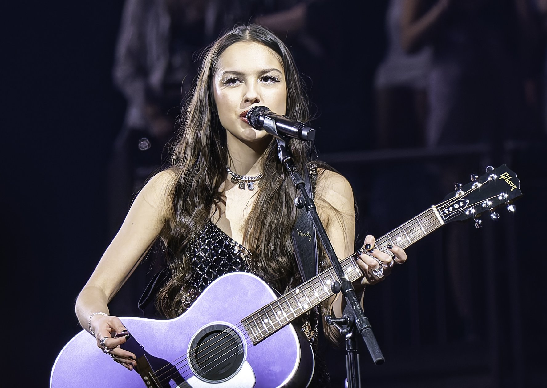 Portrait Photo of The American singer Olivia Rodrigo Performing on stage