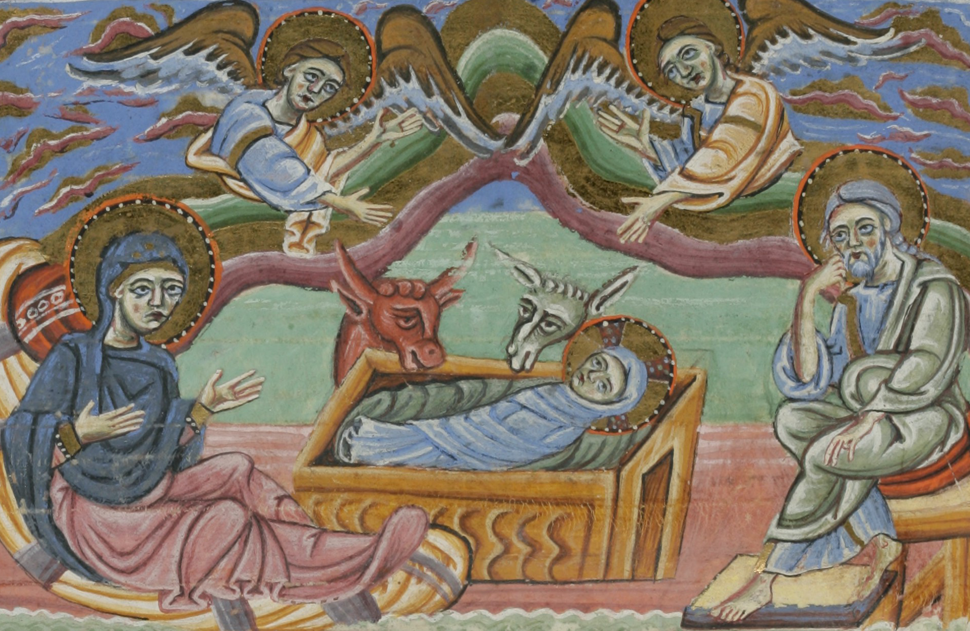 Christmas scene in an 11th century manuscript