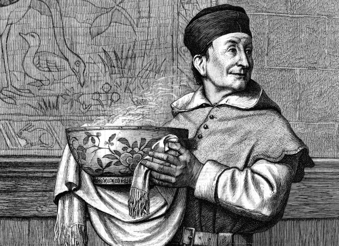 Bringing in the wassail bowl