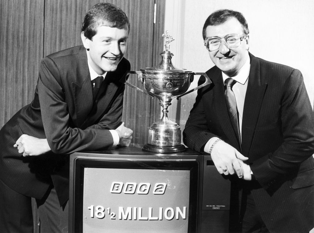 Snooker stars Steve Davis and Denis Taylor get together - 1985