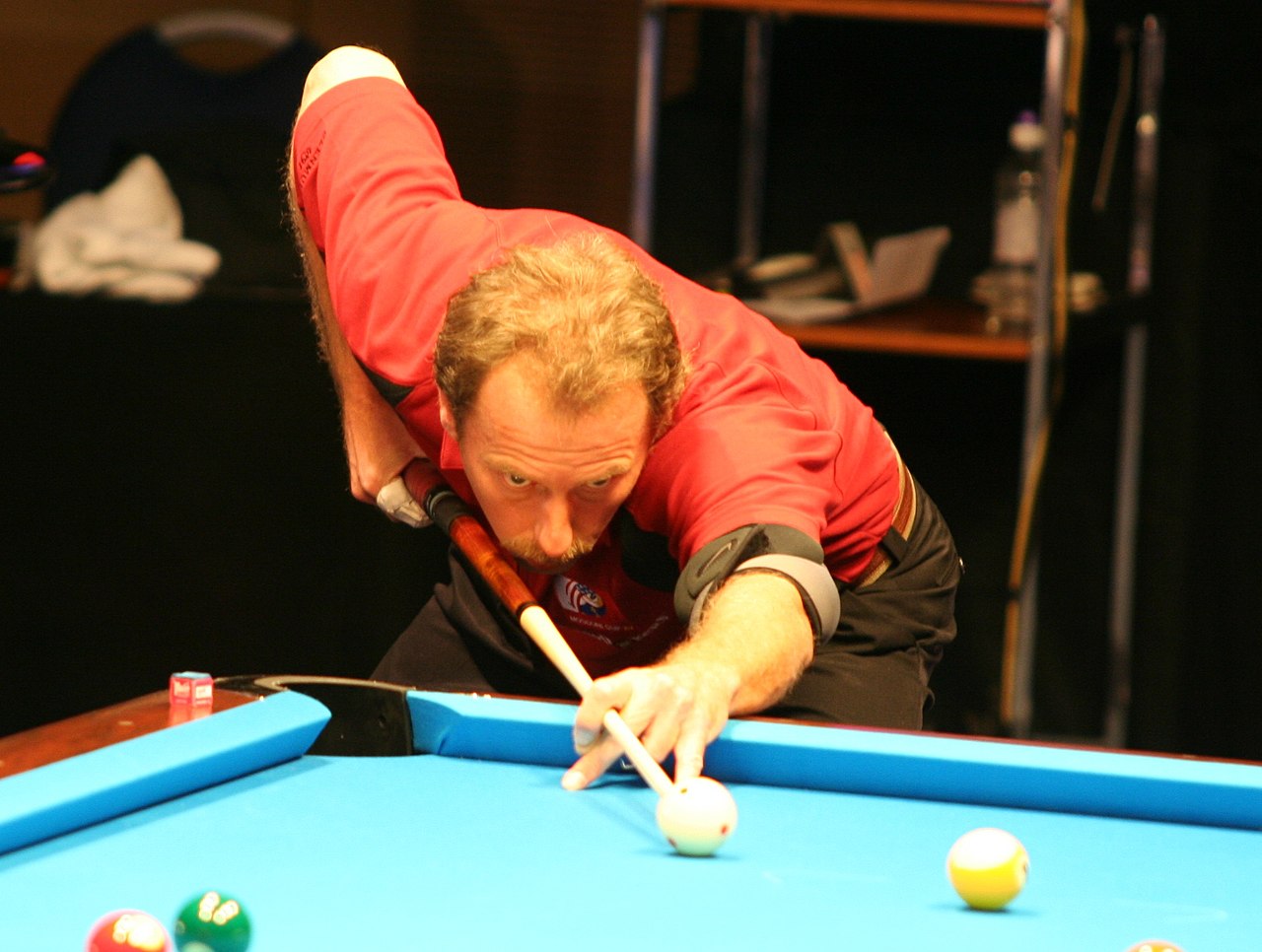 US-american pool player en:Earl Strickland at the en:Mosconi Cup 2008 in Malta.