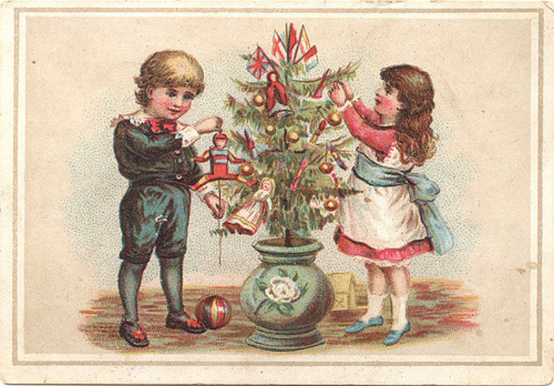 Christmas card from Victorian era