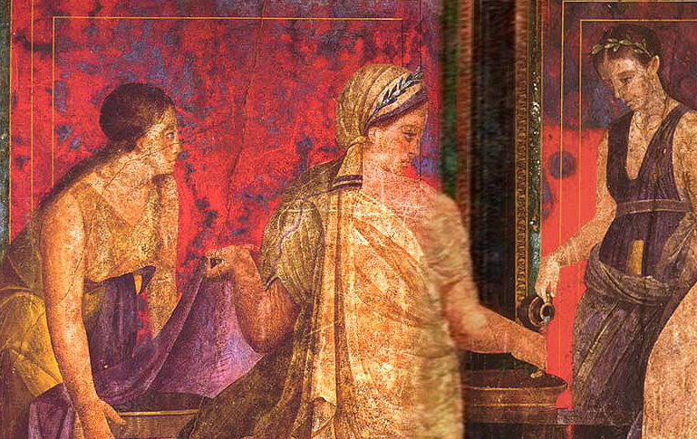 Roman Fresco in the Villa Dei Misteri, Pompeii