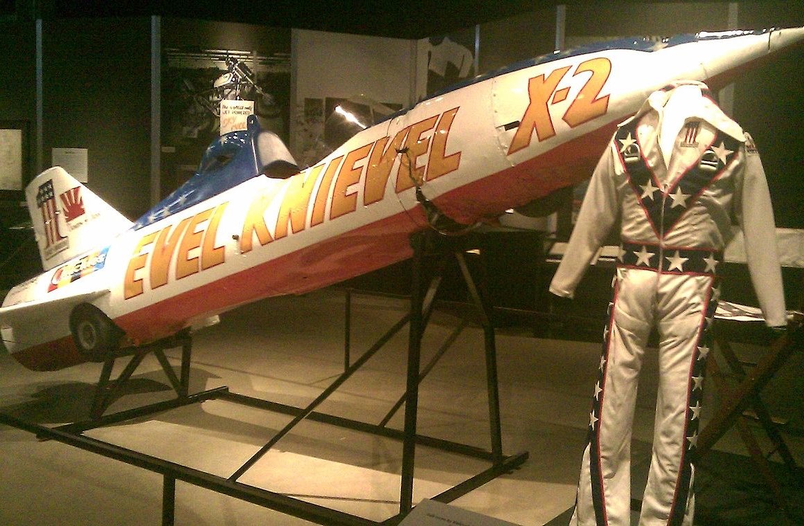 Knievel's Skycycle X-2 and canvas jumpsuit