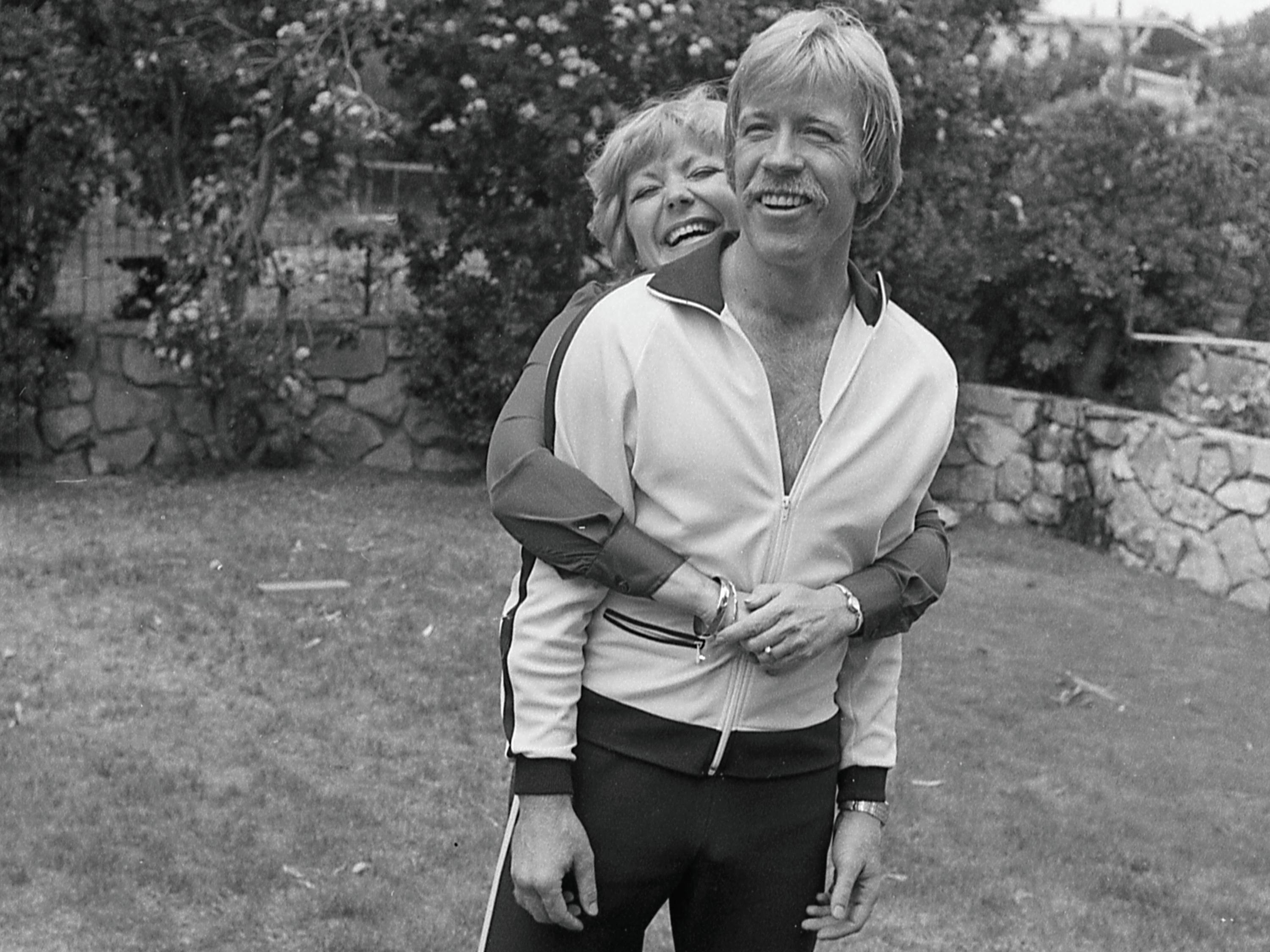 Chuck Norris and wife Dianne Kay Holechek at home