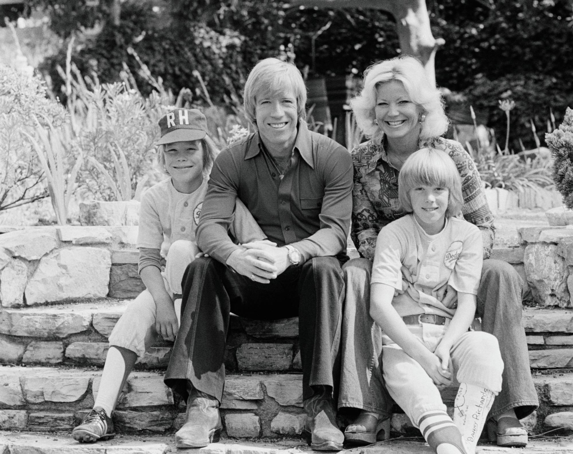 Actor Chuck Norris at Home with His Family