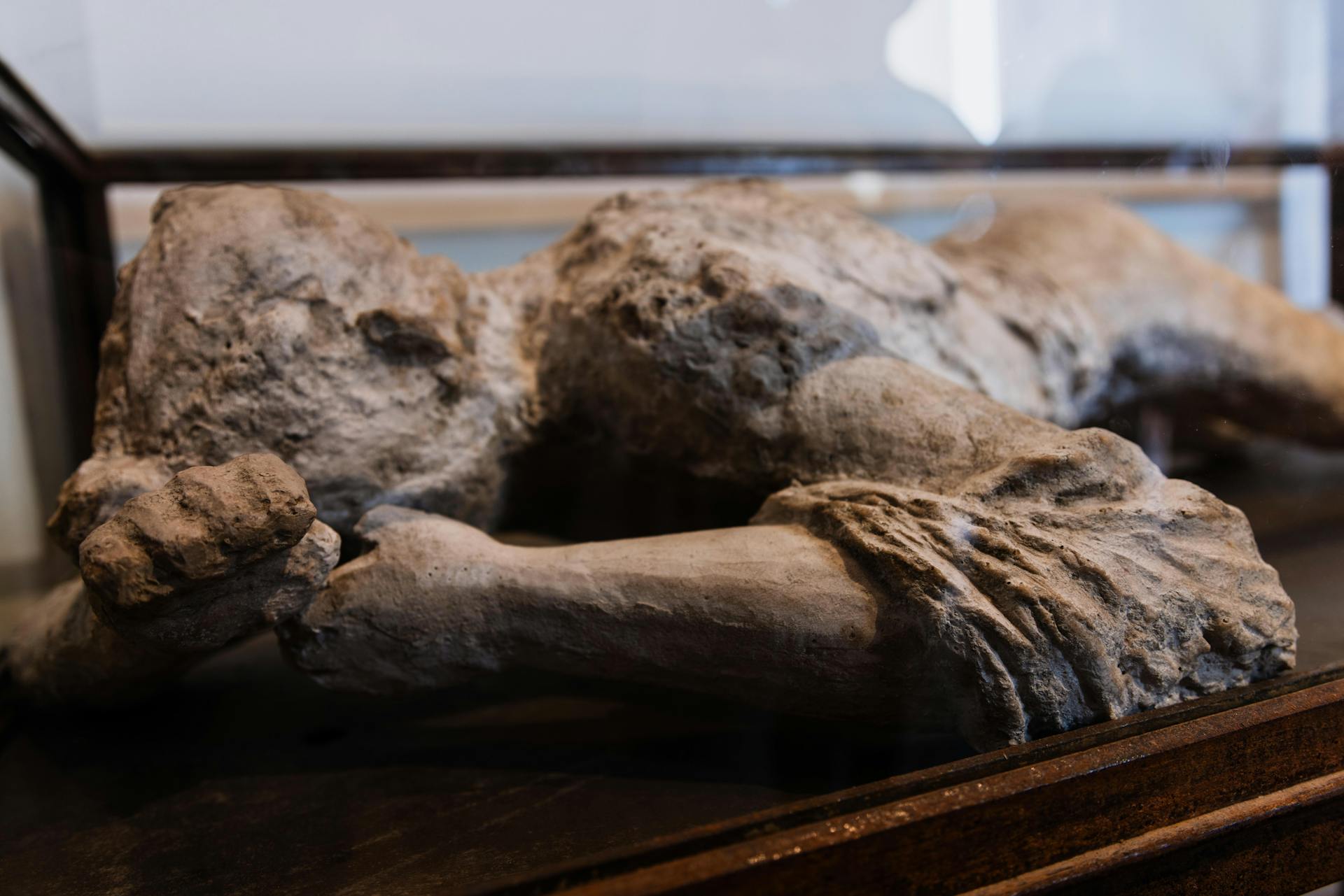 Close up of Sculpture of Person Lying Down