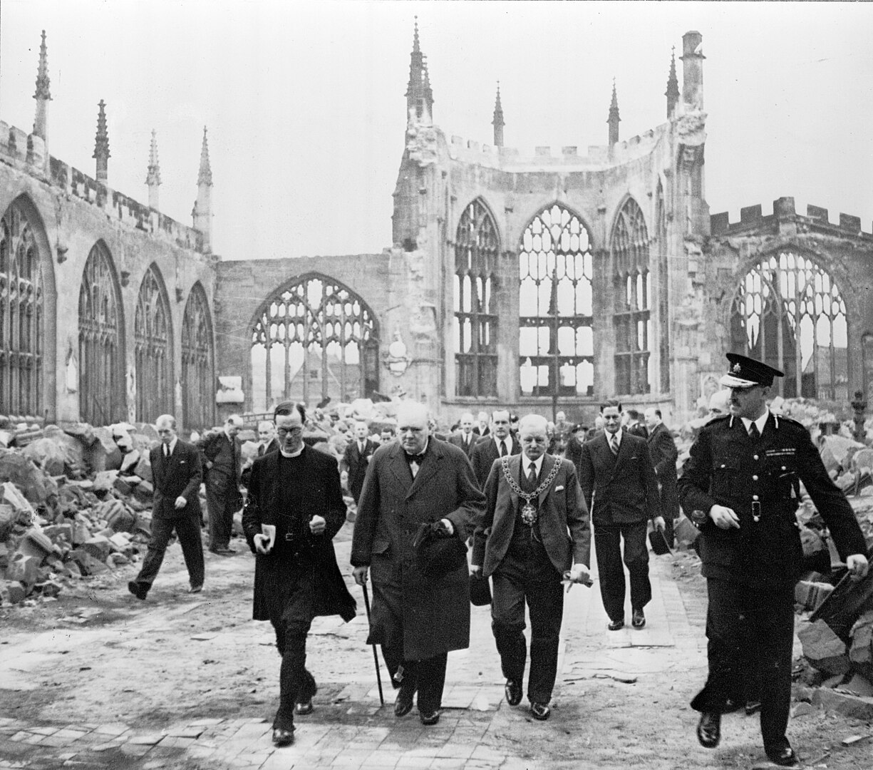 Winston Churchill At Coventry Cathedral