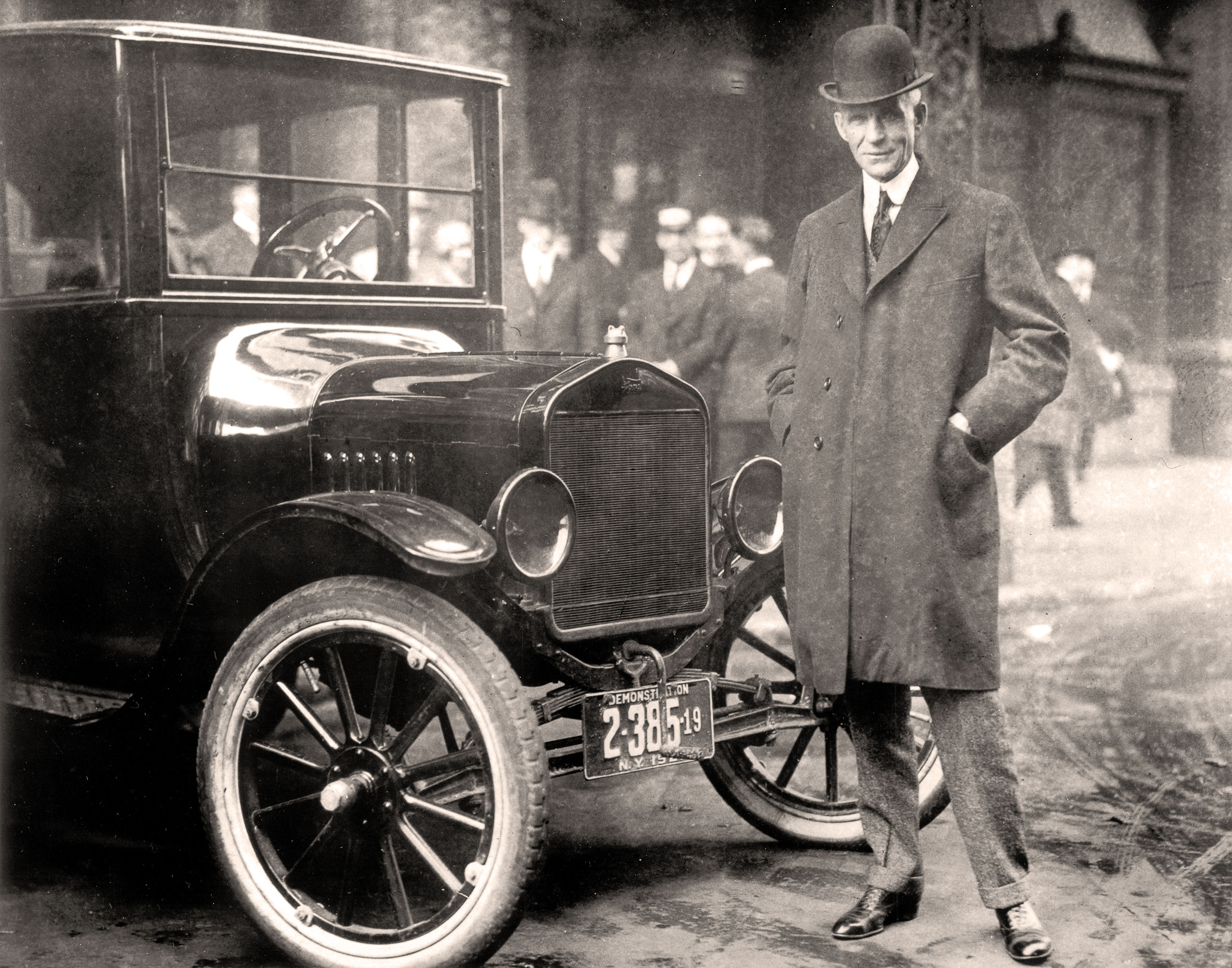 Henry Ford with Model T, Hotel Iroquois, Buffalo NY 1921