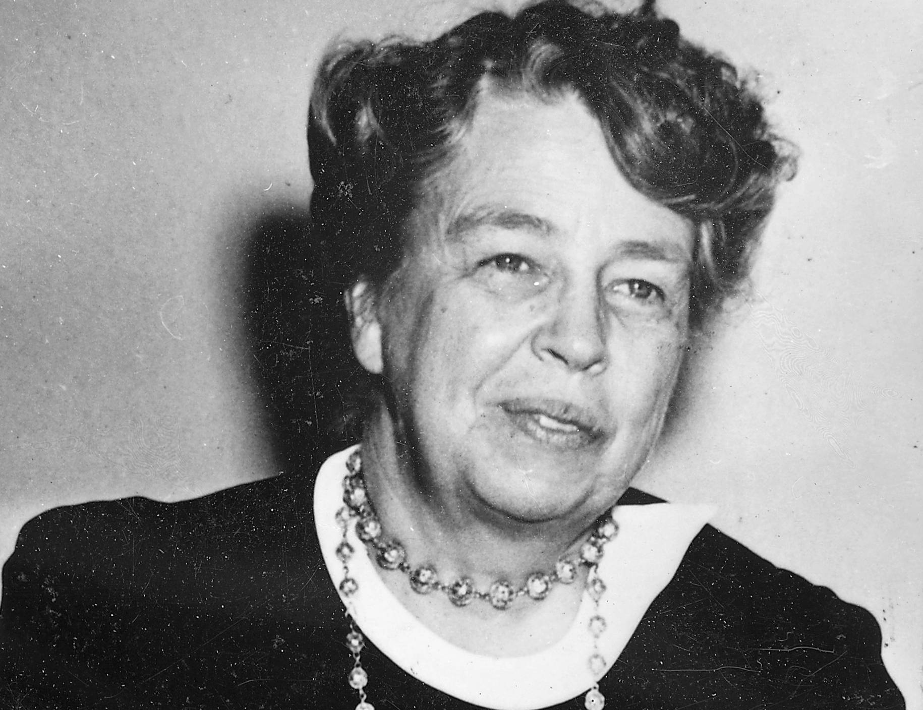 Eleanor Roosevelt in black and white top