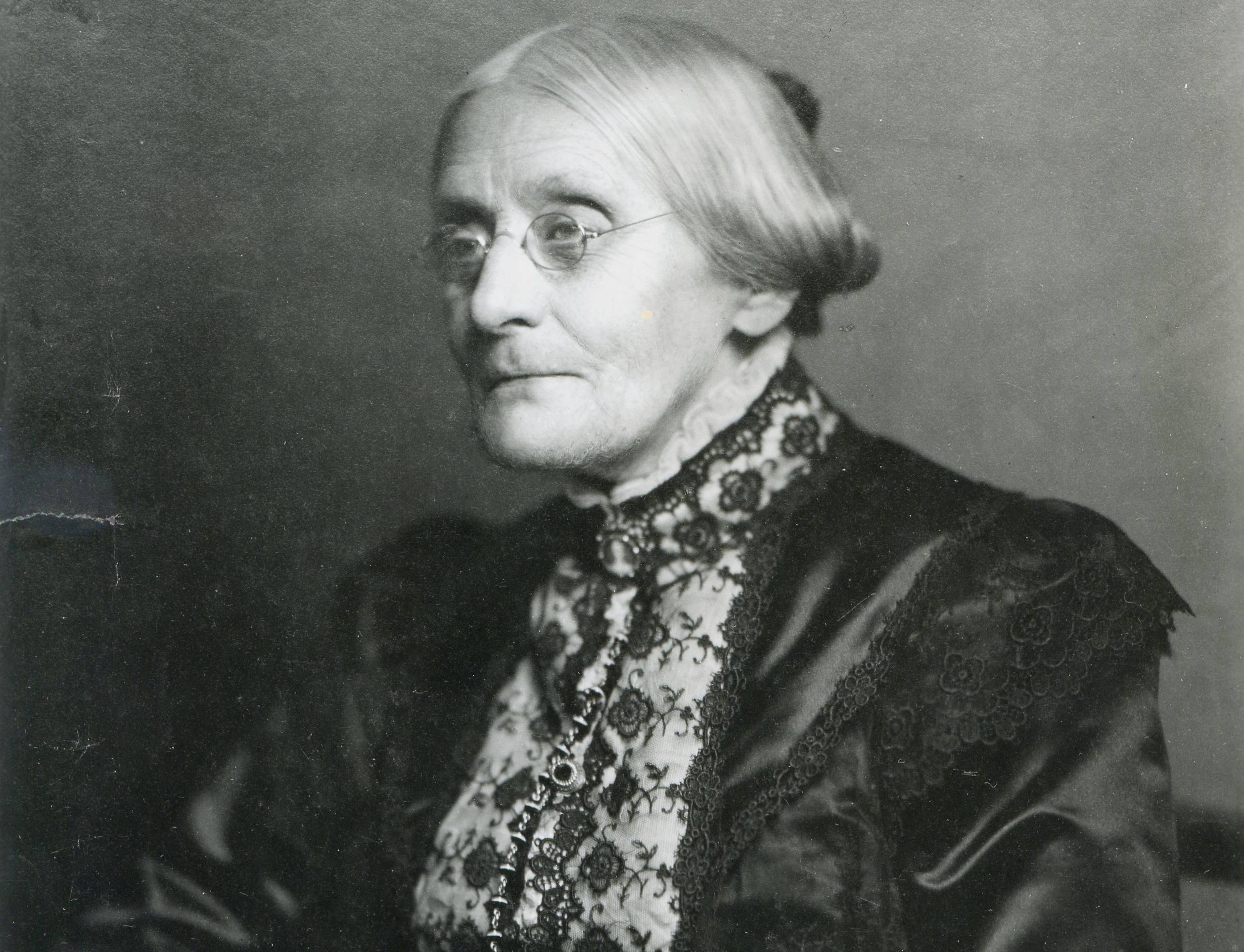 Susan B. Anthony in black dress