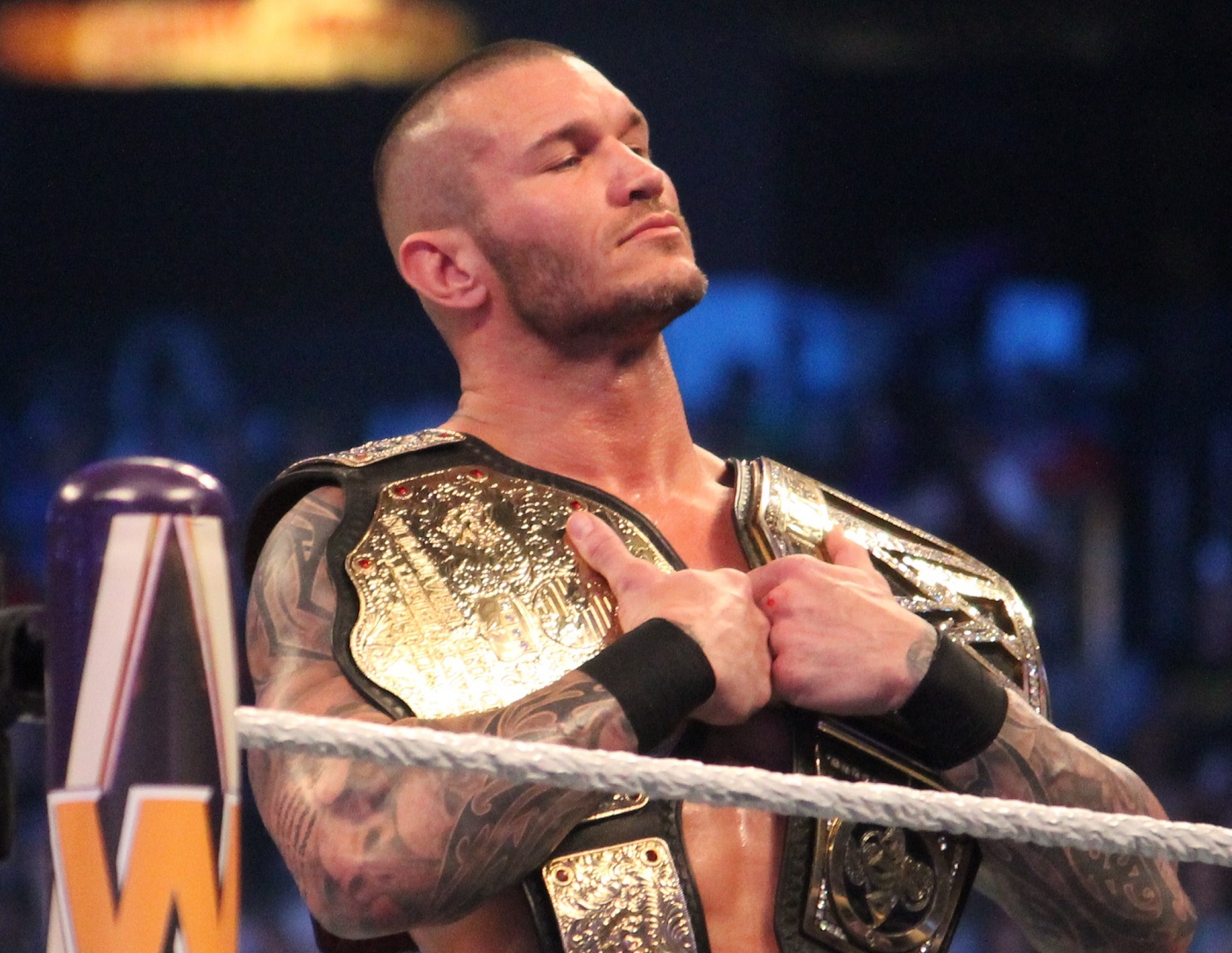 Randy Orton just before his failed defense of the WWE - 2014