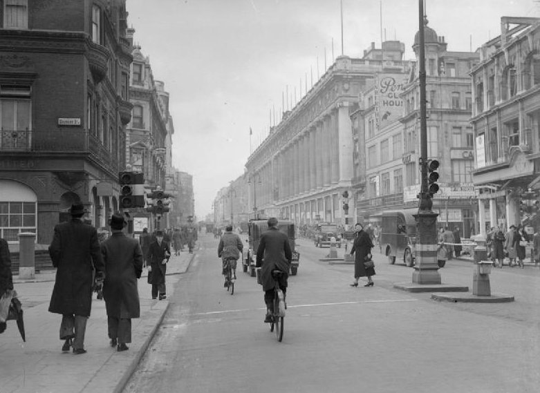 A view of the hustle and bustle of Oxford Street