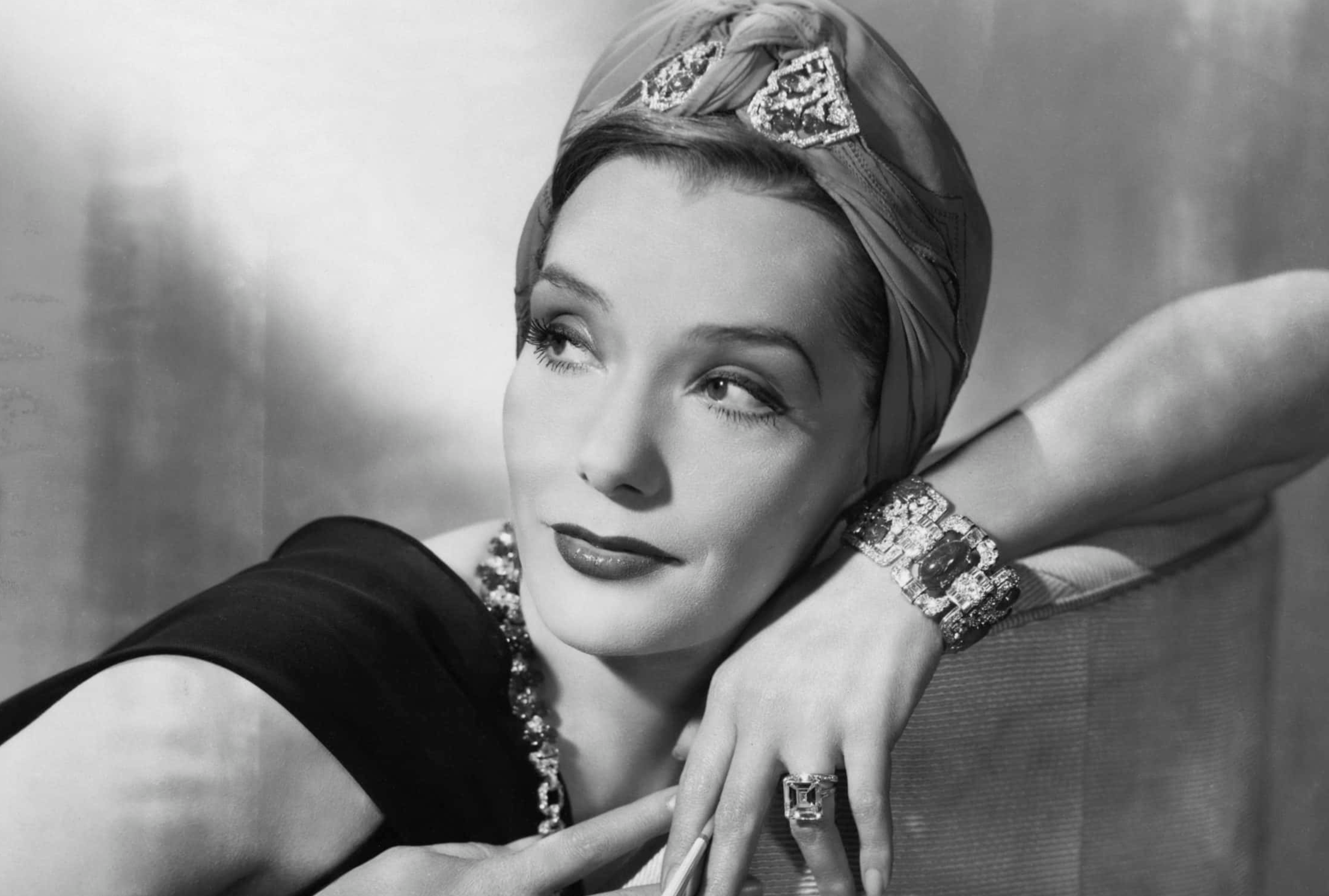 Mexican film actress Lupe Velez in black