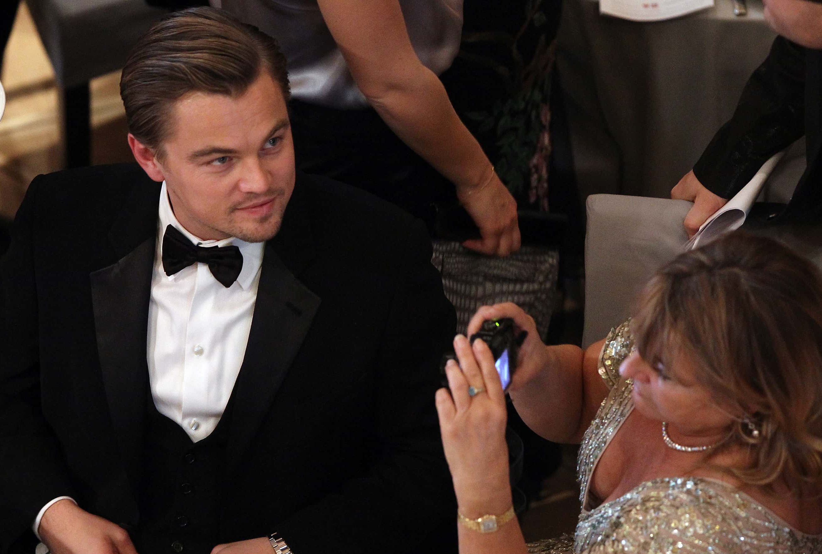 Actor Leonardo DiCaprio with his mother Irmelin attends the Annual Cinema For Peace Gala