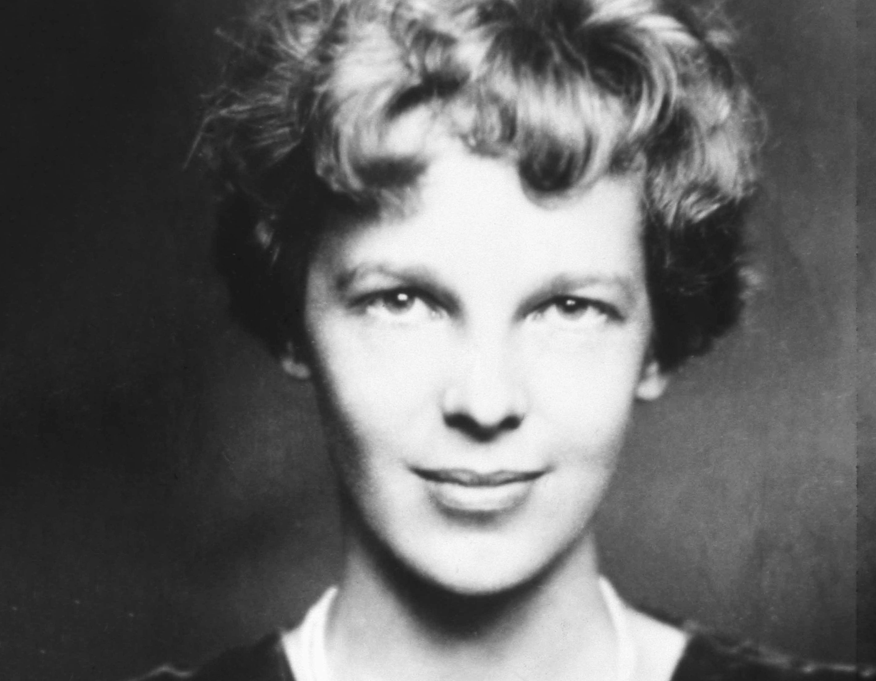 Portrait of Amelia Earhart wearing black top